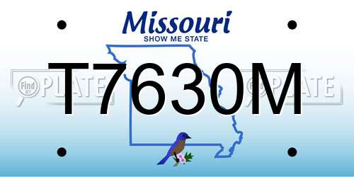 T7630M Missouri License Plate