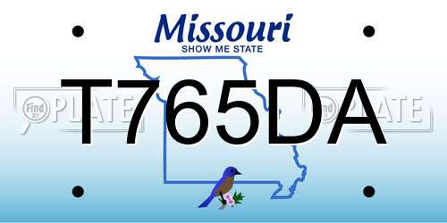 T765DA Missouri License Plate