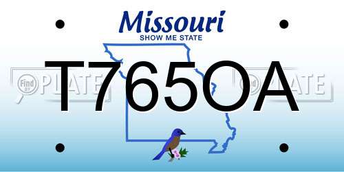 T765OA Missouri License Plate