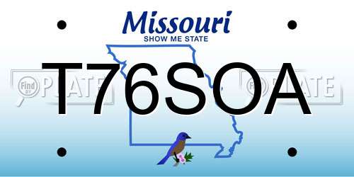 T76SOA Missouri License Plate