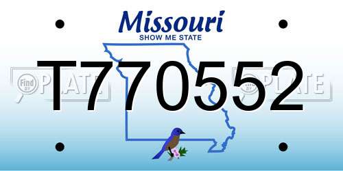 T770552 Missouri License Plate