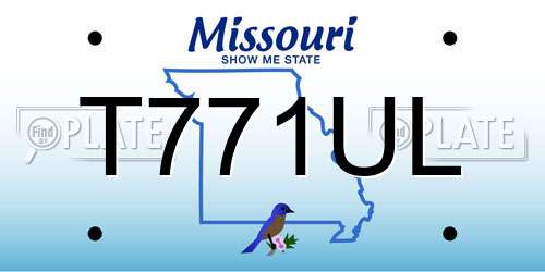 T771UL Missouri License Plate