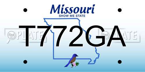 T772GA Missouri License Plate