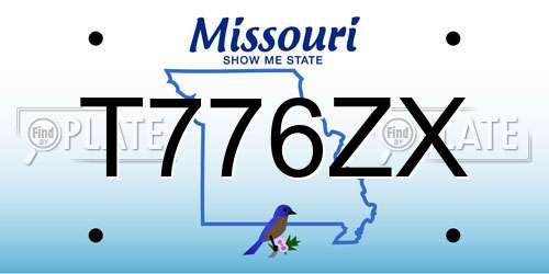 T776ZX Missouri License Plate