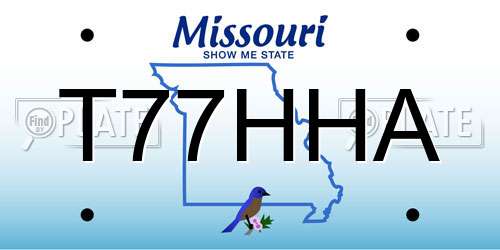 T77HHA Missouri License Plate