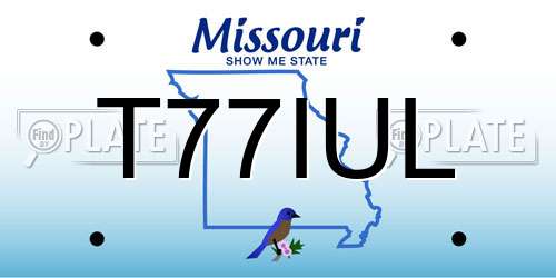 T77IUL Missouri License Plate