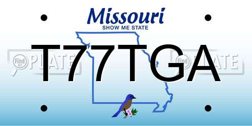 T77TGA Missouri License Plate