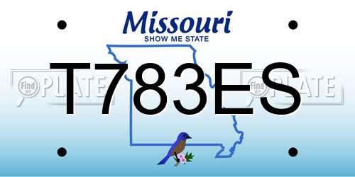 T783ES Missouri License Plate