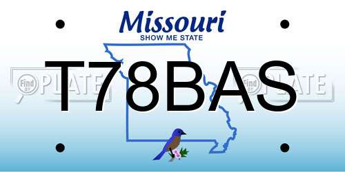 T78BAS Missouri License Plate