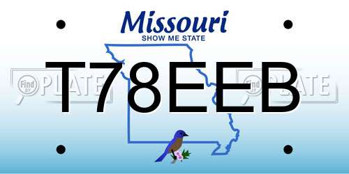 T78EEB Missouri License Plate