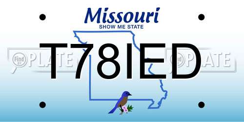 T78IED Missouri License Plate
