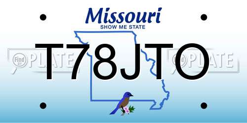 T78JTO Missouri License Plate