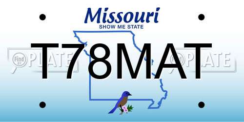 T78MAT Missouri License Plate