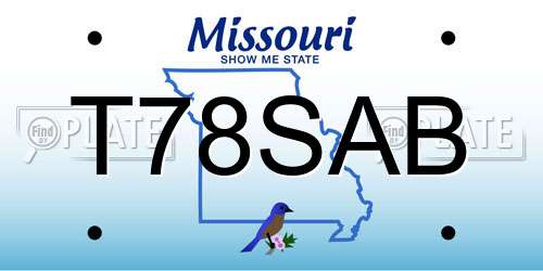T78SAB Missouri License Plate