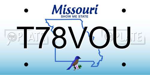 T78VOU Missouri License Plate