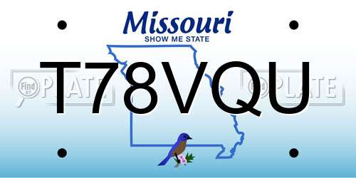 T78VQU Missouri License Plate