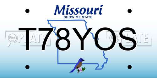T78YOS Missouri License Plate