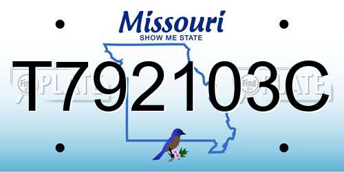 T792103C Missouri License Plate