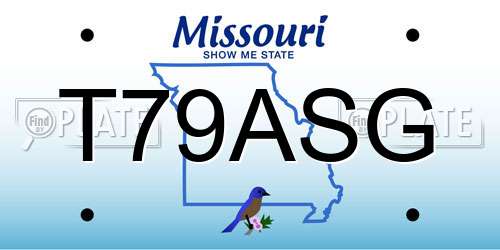 T79ASG Missouri License Plate