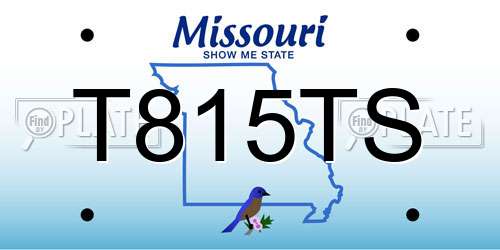 T815TS Missouri License Plate