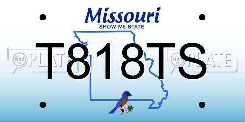T818TS Missouri License Plate