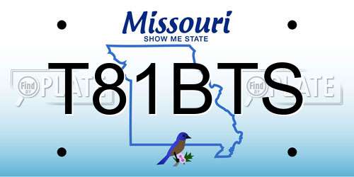 T81BTS Missouri License Plate