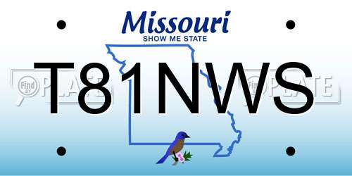T81NWS Missouri License Plate