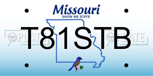 T81STB Missouri License Plate