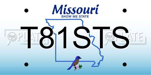 T81STS Missouri License Plate