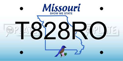 T828RO Missouri License Plate