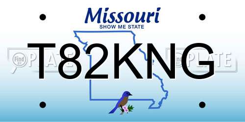 T82KNG Missouri License Plate