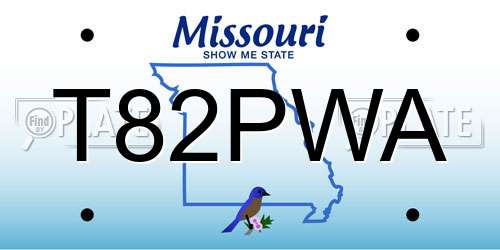 T82PWA Missouri License Plate