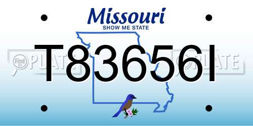 T83656I Missouri License Plate