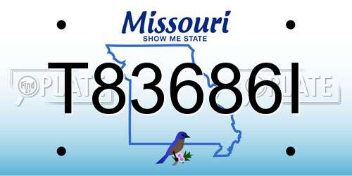 T83686I Missouri License Plate