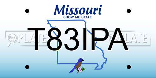 T83IPA Missouri License Plate