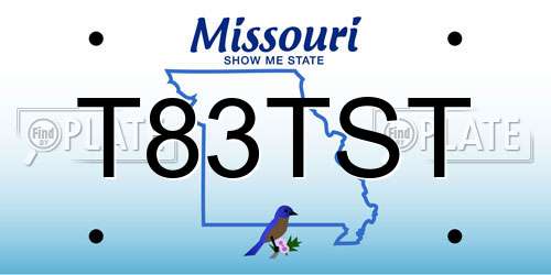T83TST Missouri License Plate