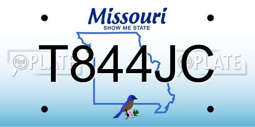T844JC Missouri License Plate