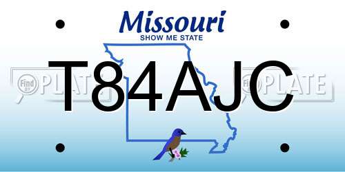 T84AJC Missouri License Plate