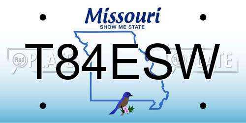 T84ESW Missouri License Plate