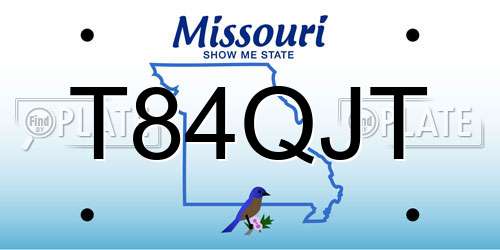 T84QJT Missouri License Plate
