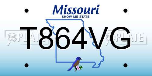T864VG Missouri License Plate