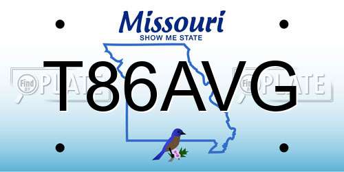 T86AVG Missouri License Plate