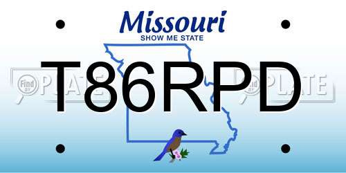 T86RPD Missouri License Plate