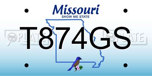T874GS Missouri License Plate