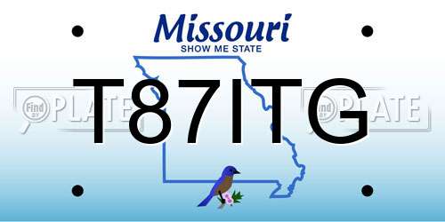 T87ITG Missouri License Plate
