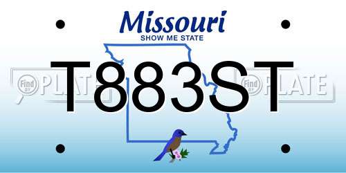 T883ST Missouri License Plate