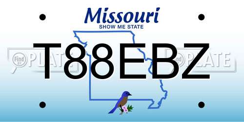 T88EBZ Missouri License Plate