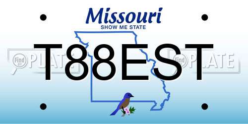 T88EST Missouri License Plate