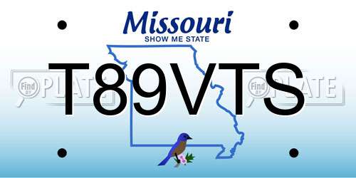 T89VTS Missouri License Plate