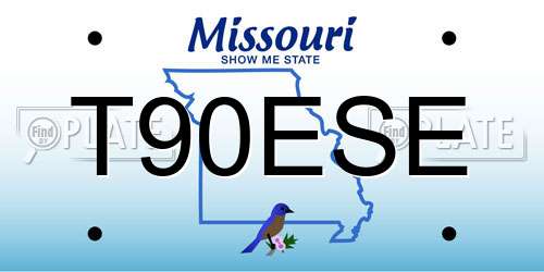 T90ESE Missouri License Plate